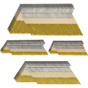 Clavos para Enmarcar BOSTITCH de 34 Grados: Kit Completo con 4 Tamaños (2", 2-1/2", 3", 3-1/4") para Carpintería Profesional y Construcción de Estruct