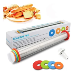 Rodillo de Cocina Ajustable 43 cm de Acero Inoxidable OXO Good Grips: Para Hornear con Precisión y Control, Ideal para Pastas, Fondant y Más