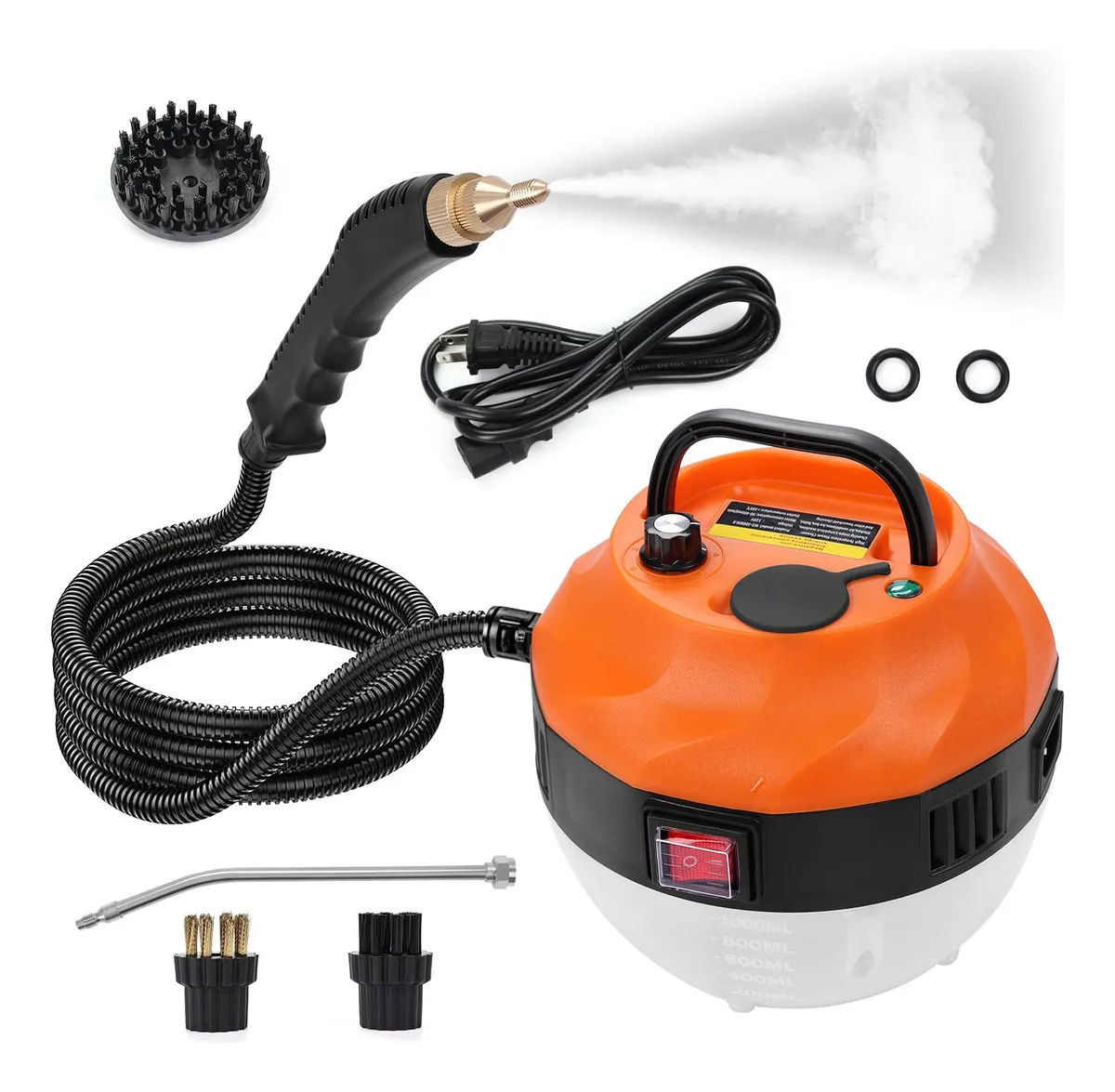 Limpiador a Vapor Portátil Zerdie ZD-A100: Limpieza Profunda a Alta Temperatura y Presión, 6 Niveles Ajustables, Ideal para Hogar y Coche - Kit Comple