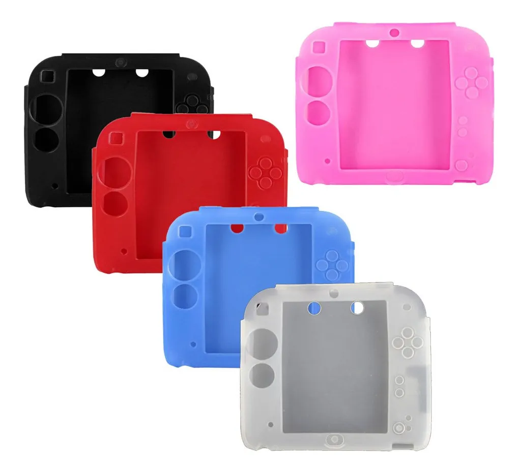 Funda Protectora de Silicona Gel para Nintendo 2DS: Protección Integral en 5 Colores Vibrantes | Marca Genérica | Modelo 2DS | Diseño Ergonómico y Ant