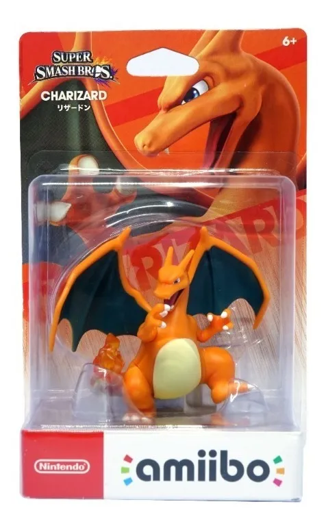 Figura Amiibo Charizard Nintendo Super Smash Bros: ¡Colecciona a tu Campeón! Figura Detallada, Interactúa con Juegos y Desbloquea Contenido Exclusivo.