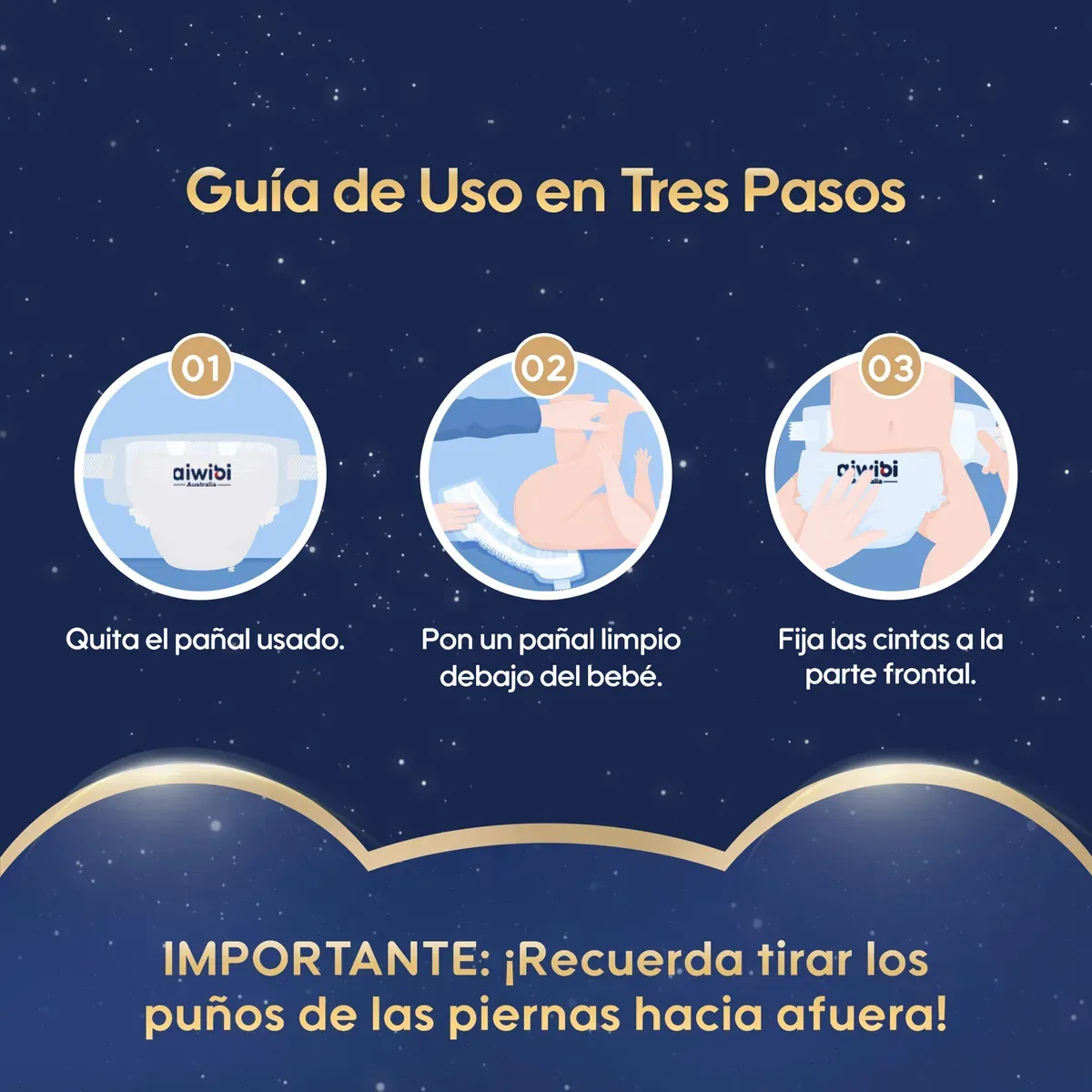 Pañales Aiwibi Ultimate Comfort Etapa 4 (9-14 kg) Unisex - 48 Piezas: Protección Superior Día y Noche, Absorción Ultra, Suavidad y Ajuste Perfecto par