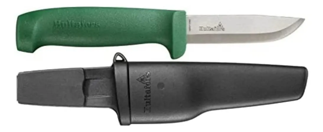 Cuchillo de Supervivencia Hultafors GK 380020: Hoja Fija de Acero al Carbono para Exteriores, Mango Ergonómico y Funda Resistente - Ideal para Camping