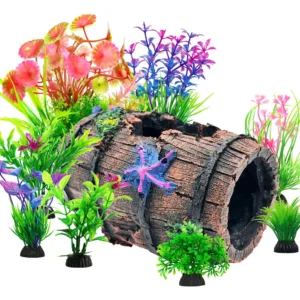 Decora tu Acuario con Estilo: Kit Decorativo Barril Roto y Estrellas de Mar de Resina | 8 Piezas | Ideal para Peces Betta y Ambiente Marino