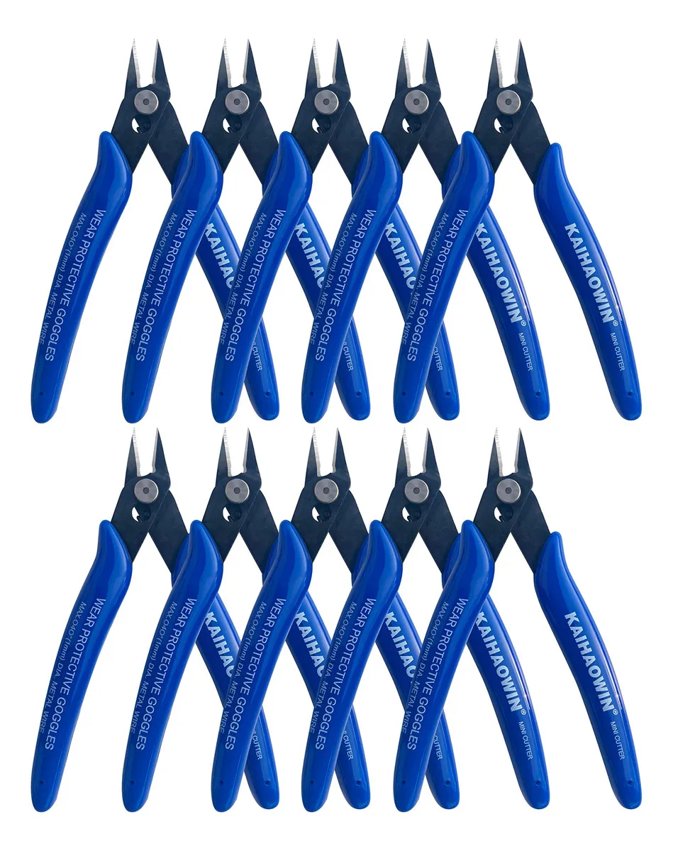 Juego de 10 Pinzas de Corte Electrónico Corta Alambres Azul Truper: Precisión Profesional para Electrónica, Modelismo y Manualidades. Diseño Ergonómic