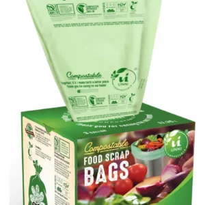 Bolsas Compostables Extra Gruesas BioBag®: 100 Unidades Resistentes, Certificadas para Compostaje Doméstico y Comercial, Ecológicas y Biodegradables