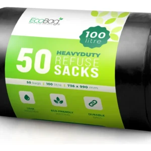 Bolsas de Basura Negras Extra Resistentes Tuff Stuff®: Paquete de 50 Unidades, 3 milésimas de Grosor, Ideal para Uso Pesado en Hogar y Jardín, Evitan