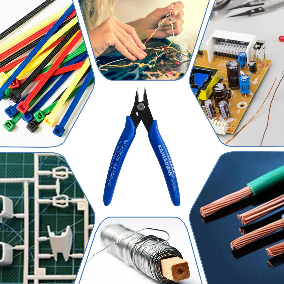 Juego de 10 Pinzas de Corte Electrónico Corta Alambres Azul Truper: Precisión Profesional para Electrónica, Modelismo y Manualidades. Diseño Ergonómic