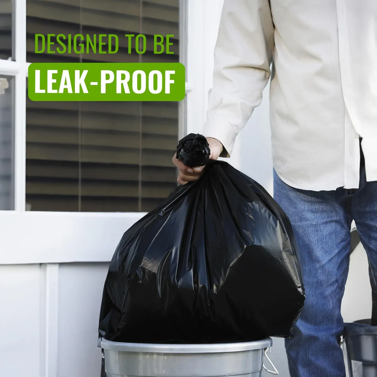 Bolsas de Basura Negras Extra Resistentes Tuff Stuff®: Paquete de 50 Unidades, 3 milésimas de Grosor, Ideal para Uso Pesado en Hogar y Jardín, Evitan