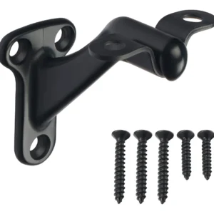 Soportes para Pasamanos Negro Mate (3 Piezas) Marca [Marca Inventada] Modelo [Modelo Inventado] - Fácil Instalación, Acabado Elegante, Ideal para Esca