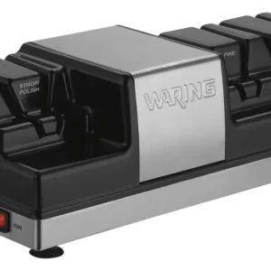 Afilador de Cuchillos Comercial Triples Estaciones: Afila, Repara y Pule con Calidad Profesional | Marca RazorSharp | Modelo RX-3000 | 2 Muelas de Dia