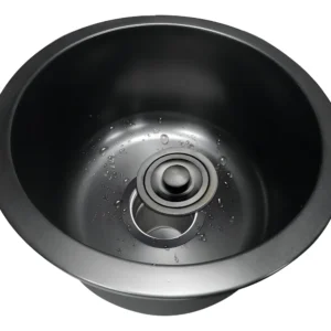 Fregadero de Cocina Redondo Negro Acero Inoxidable 304, Marca X, Modelo Y, Diseño Moderno con Acabado Mate, Resistente y Duradero para tu Hogar