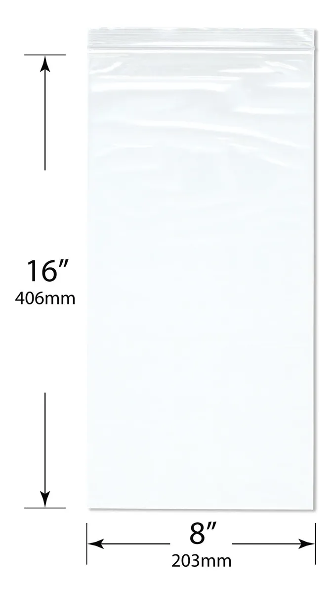 Bolsas de Plástico con Cierre Hermético 2mm 8x16 Pulgadas - Marca Genérica - Protección Superior contra Humedad y Polvo - Ideales para Ferretería y Ho