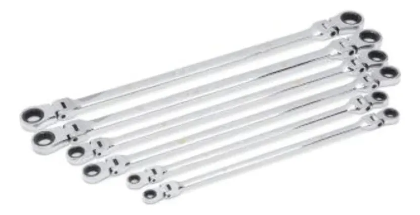 Juego de Llaves de Carraca de Doble Flexión 90 Dientes 12 Piezas Marca WORKPRO: Flexibilidad Extrema, Acceso Fácil en Espacios Reducidos, Acero al Cro