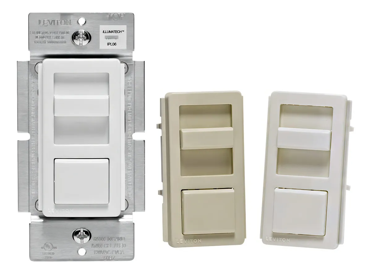 Control de Iluminación Inteligente: Dimmer Deslizable Leviton Decora 6674-W, 1 Polo/3 Vías, Blanco - Regula Intensidad y Crea Ambientes Personalizados
