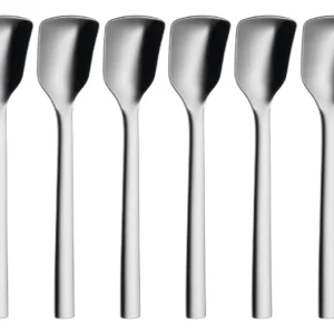 Set de 6 Cucharas para Helado Pulido de Acero Inoxidable - Modelo Premium con Diseño Ergonómico y Fácil Limpieza | Ideal para Postres y Uso Diario