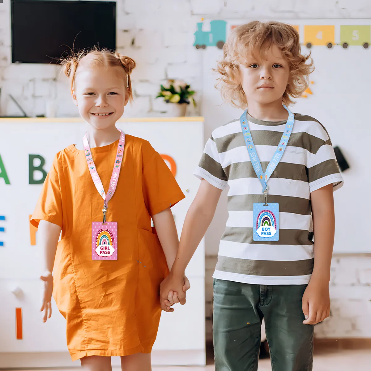 Juego De 6 Cordones Escolares Reutilizables Boho Rainbow
