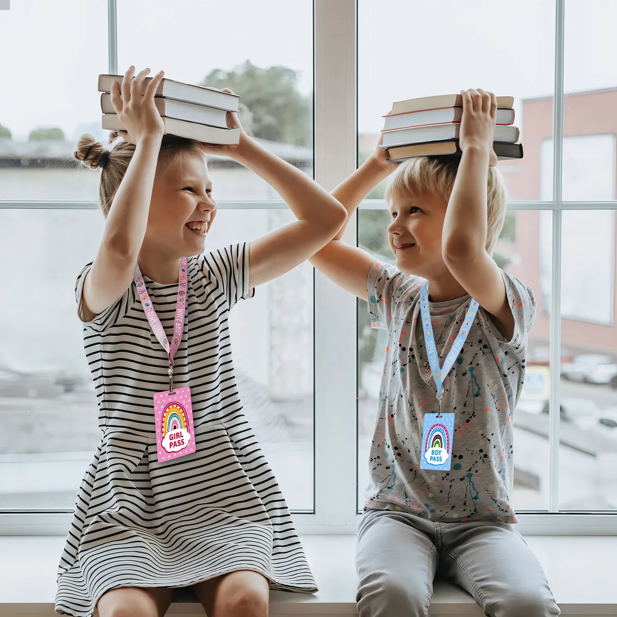 Juego De 6 Cordones Escolares Reutilizables Boho Rainbow