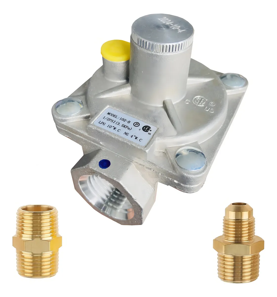 Regulador de Presión de Gas Metálico 1/2 Pulgada para Gas Natural (NG) y Gas LP - Modelo X-500: Mayor Seguridad y Eficiencia en el Hogar