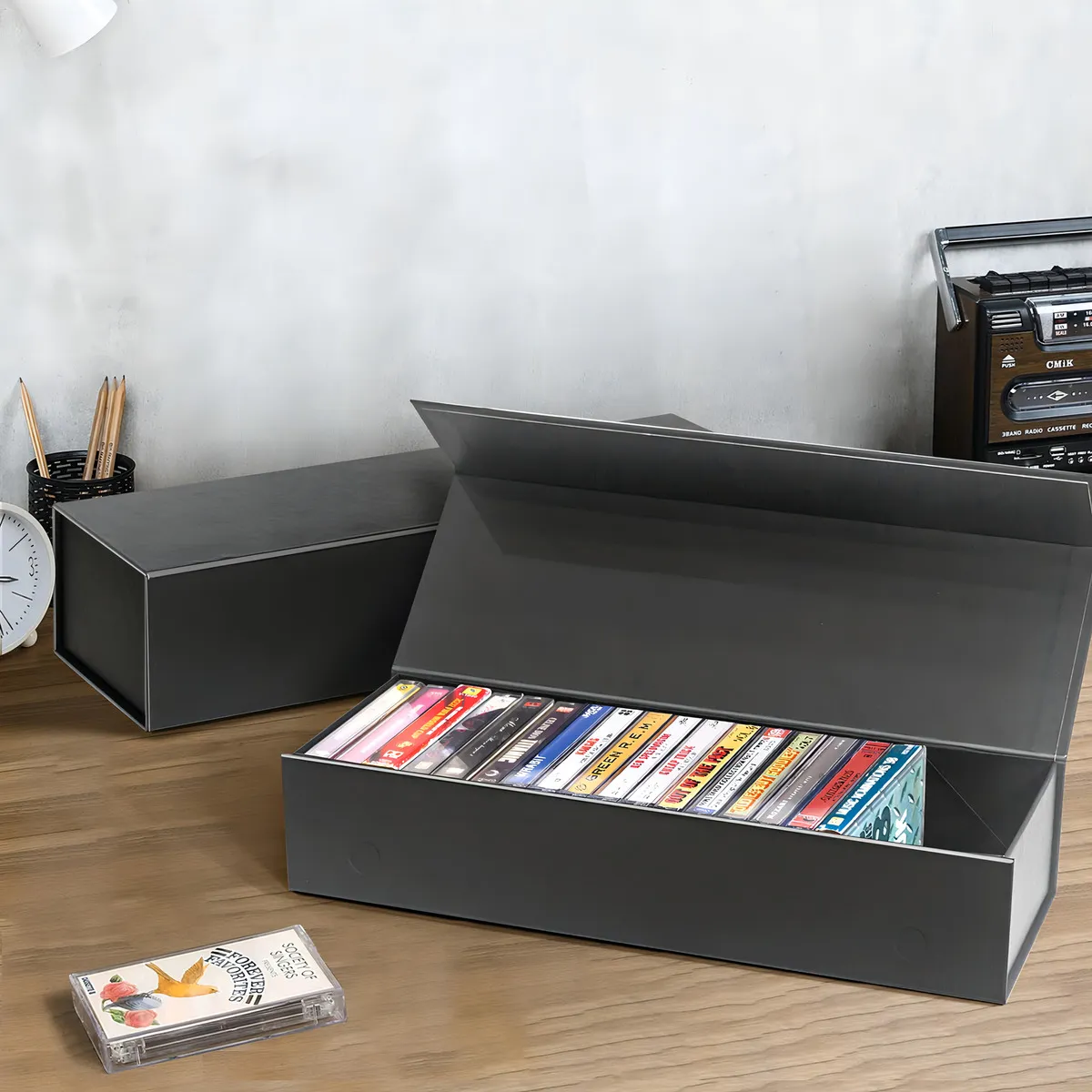 Organizador de Cintas de Casete Audio Pro-Ject Record Box: Almacenamiento Compacto y Seguro, Diseño Clásico para Coleccionistas, Capacidad para 100 Ca