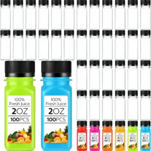 100 Botellas Dispensadoras Vacías de Plástico Transparente Negro 60 ml - Marca Genérica - Perfectas para Viajes, Muestras y Manualidades: Duraderas, R