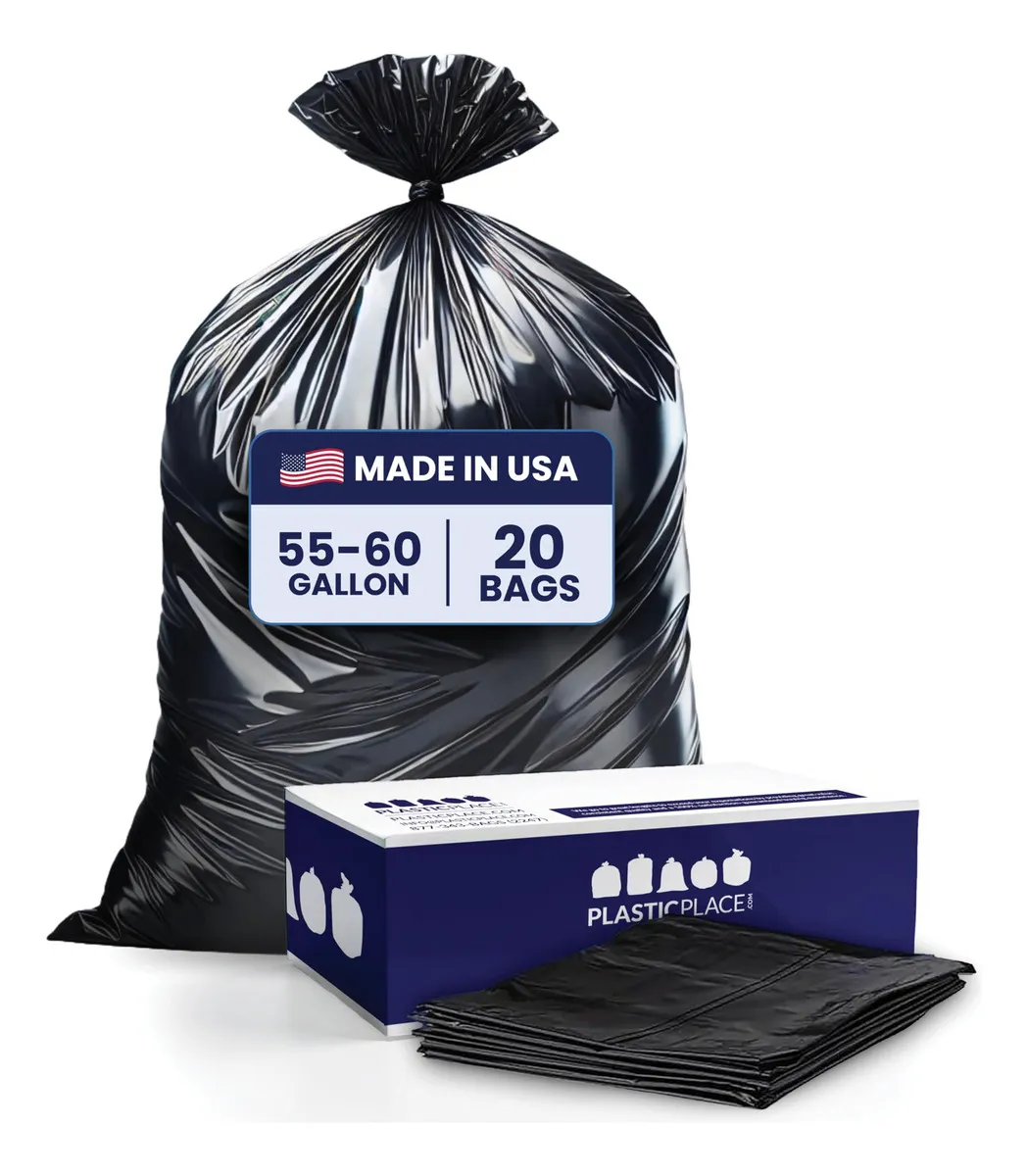 Bolsas de Basura Negras para Contratistas Hechas para Durar: Marca X, Modelo HD-5560, 55-60 Galones, Alta Resistencia, Paquete de 50 - Perfectas para