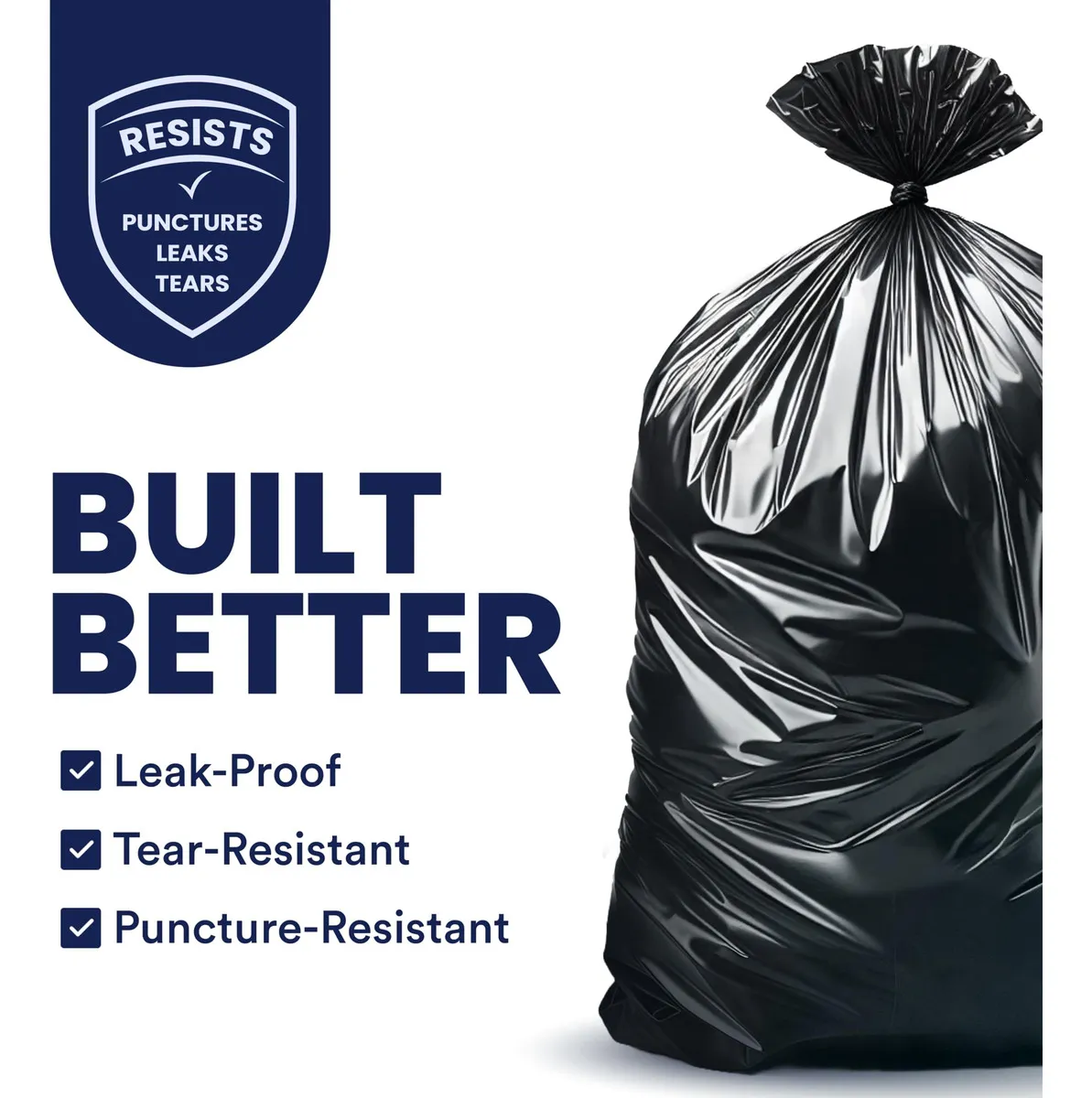 Bolsas de Basura Negras para Contratistas Hechas para Durar: Marca X, Modelo HD-5560, 55-60 Galones, Alta Resistencia, Paquete de 50 - Perfectas para