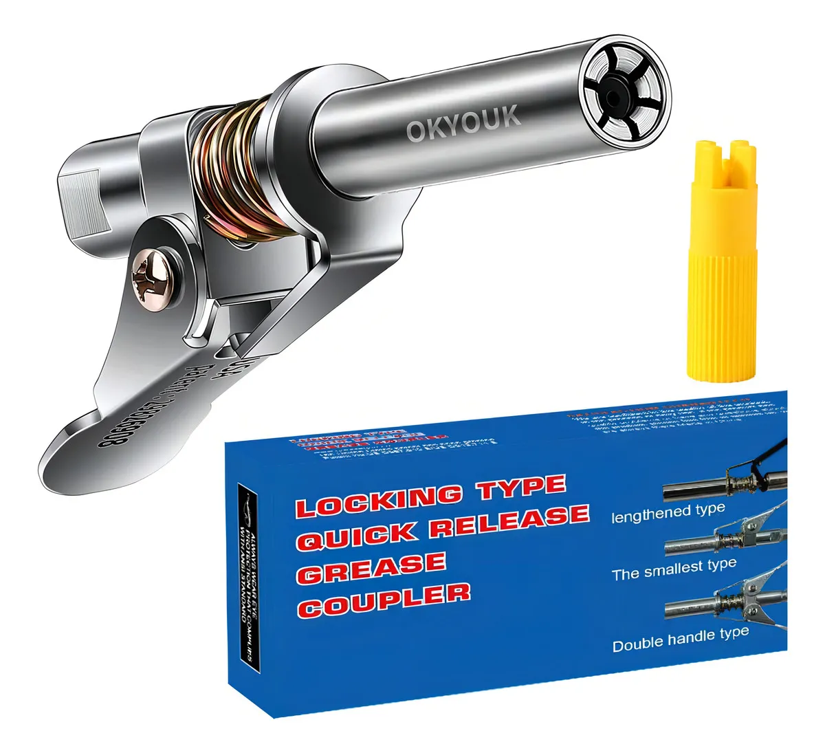 Acoplador para Pistola de Grasa Groco 1/8 NPT - Rosca 0.5 Pulgadas, Adaptable y Resistente - Lubricación Eficiente para Herramientas y Maquinaria Pesa