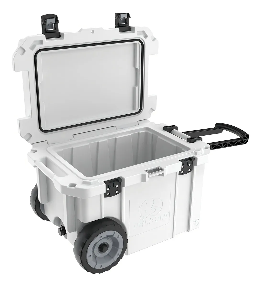 Enfriador Portátil Pelican Elite PRO Gear 30QT con Ruedas: Conserva Hielo por Días, Diseño Robusto y Fácil Transportación para Aventuras al Aire Libre