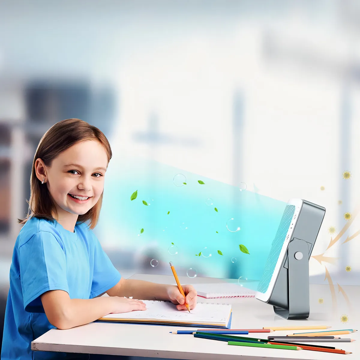 Purificador de Aire Laminar Personal Portátil Honeywell HEPA con Batería Recargable - Modelo HPA100B - Elimina Alérgenos, Virus y Olores