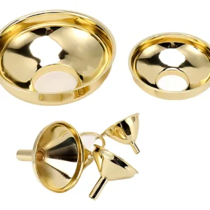 Juego de Embudos de Acero Inoxidable Dorado Premium 3 Piezas – Marca 'Herramientas del Hogar' – Modelo EH-789: Precisión y Elegancia para Transferenci