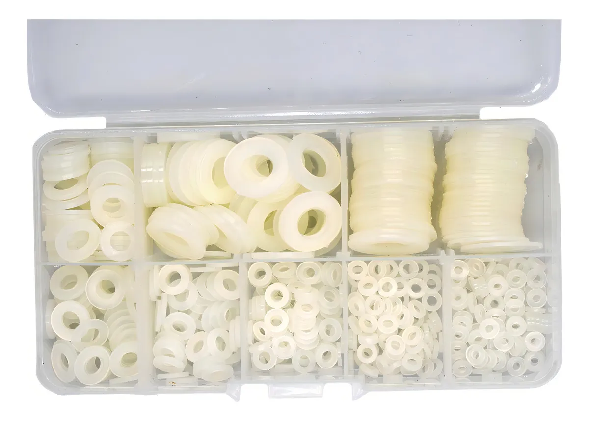 Arandelas de Nylon Surtek 112015 - Kit Completo de 550 Piezas: Resistencia Superior, Aislamiento y Protección para Tornillos y Pernos en Proyectos de