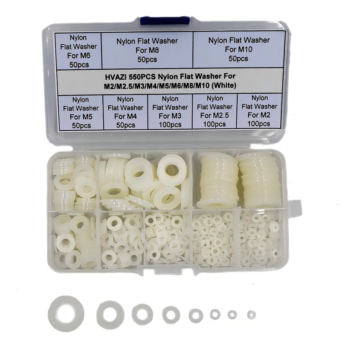 Arandelas de Nylon Surtek 112015 - Kit Completo de 550 Piezas: Resistencia Superior, Aislamiento y Protección para Tornillos y Pernos en Proyectos de