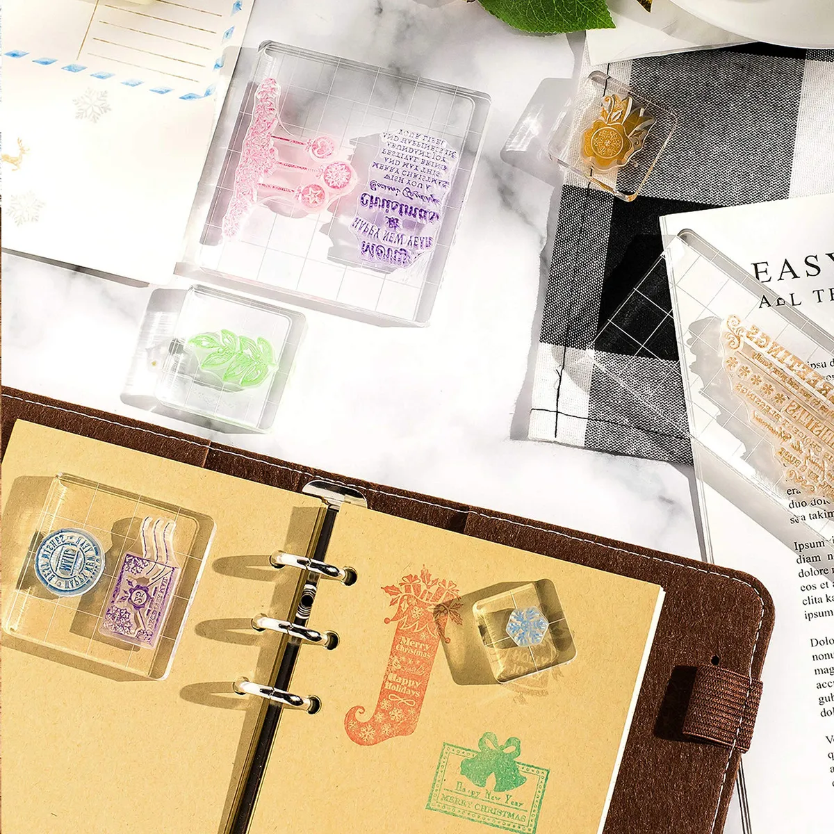 Juego de 6 Herramientas de Estampación Transparentes - CraftSmart: Diseño Versátil y Preciso para Proyectos DIY y Artesanales - Modelo CS-STAMP6 - Ide