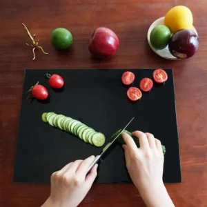 Tabla de Cortar de Vidrio Templado Negro Premium 40x30 cm - Marca VitroChef: Elegancia y Durabilidad para tu Cocina Moderna - Fácil Limpieza y Resiste
