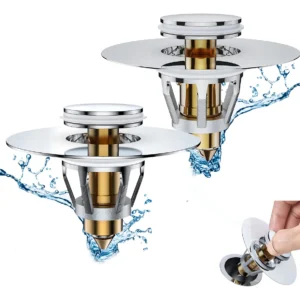 Coladores de Drenaje para Fregadero de Baño [MarcaGenérica] Modelo XZ-700 - Paquete de 2 - Acero Inoxidable, Filtro de Alto Rendimiento, Fácil Limpiez