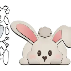 Troqueles de Metal Pascua Feliz by CraftyCuts: Set 2 pzs Conejito y Zanahoria - Crea Tarjetas, Scrapbooking y Más - Acero al Carbono Duradero