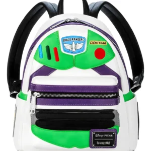 Mochila Mini Loungefly Disney Pixar Buzz Lightyear: ¡Viaja al infinito y más allá con este accesorio coleccionable! Diseño detallado, correas ajustabl