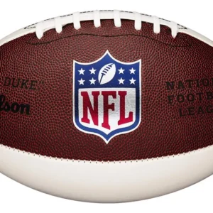 Balón Mini de Fútbol Americano Autografiado Wilson NFL: Edición Café con Firma Blanca – Coleccionable Exclusivo para Aficionados