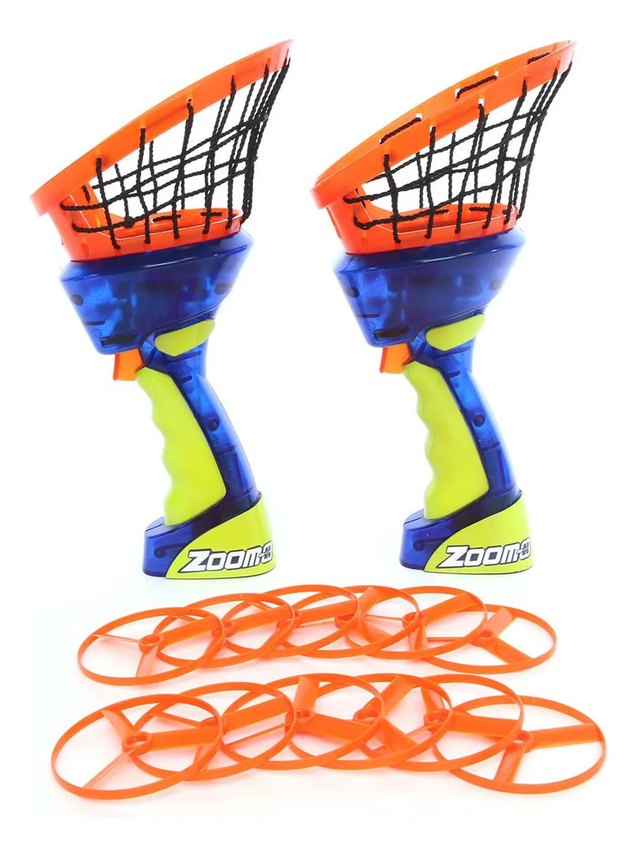¡Diversión sin límites! Lanzador de Discos Voladores Zoom-O Set Multicolor: Ideal para juegos al aire libre, diseño ergonómico y alcance sorprendente.