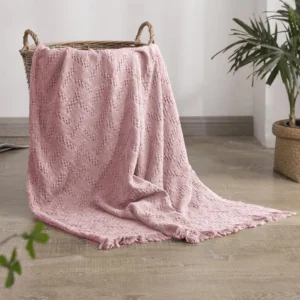 Manta de Punto Geométrico de Algodón 100% [Marca]: Suavidad Superior, Diseño Moderno y Confort Inigualable para Cama o Sofá - Modelo [Modelo] - [Tamañ
