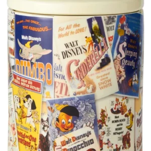 Tarro de Galletas Disney Film Posters de 23.5 cm: Colección Clásica para Dulces y Decoración, Diseño Multicolor, Producto Oficial Disney para el Hogar