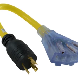 Cable Extensión Industrial 1.5 Pies 20A con 3 Contactos Polarizados y Tapón de Bloqueo [Marca Genérica] - Seguridad y Eficiencia para tus Herramientas