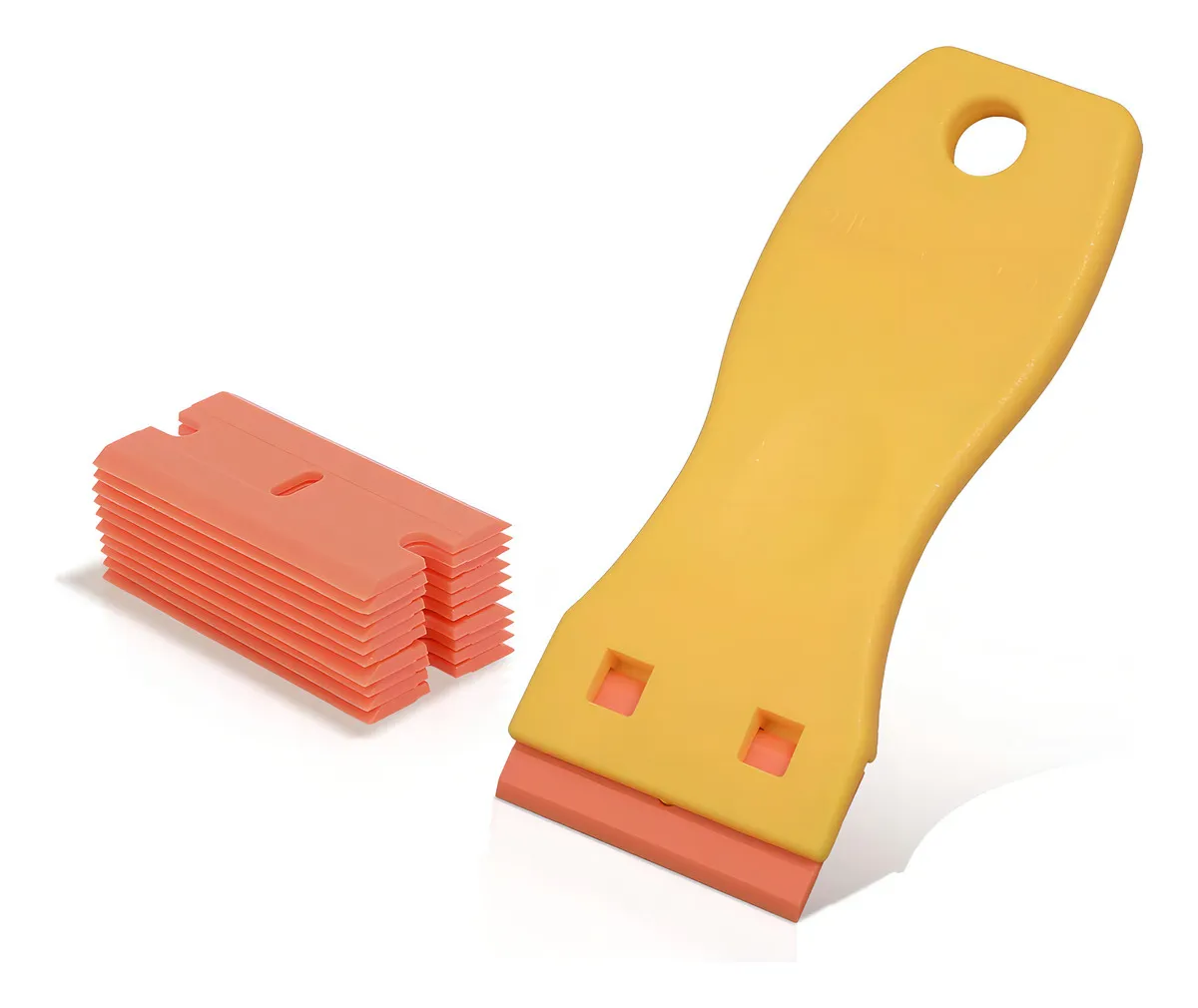 Rascador de Cuchillas de Afeitar de Plástico DURAHOGAR: Kit de 10 Cuchillas Dobles de Alta Resistencia para Limpieza Eficaz en Hogar y Taller - Modelo