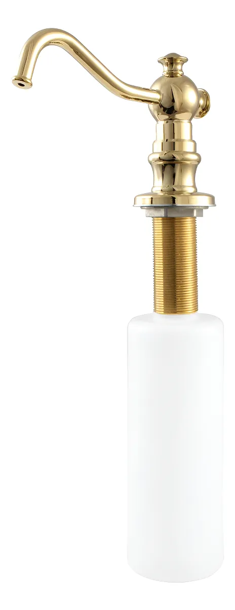 Dispensador de Jabón Líquido Clásico Marca Delta, Latón Pulido Brillante: Elegancia Duradera, Fácil Instalación y Diseño Atemporal de 11-13/16 Pulgada