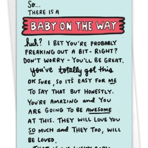 Tarjeta de Embarazo Divertida y Original para Baby Shower: [Marca Genérica] Modelo 'Alegria Maternal' con Sobre Incluido - ¡Felicita con Estilo!