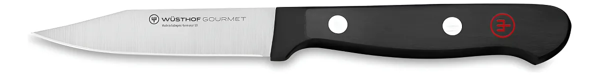 Cuchillo Pelador Wüsthof Gourmet de 7.6 cm en Negro: Precisión Alemana para Frutas y Verduras, Hoja Curvada, Mango Ergonómico, Acero Inoxidable de Alt