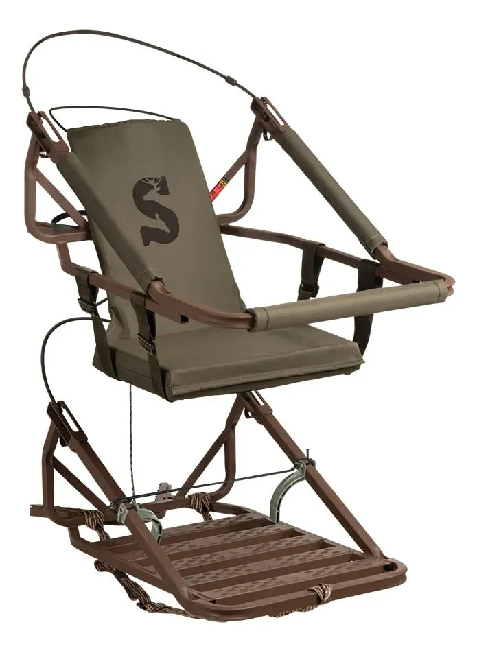 Silla de Escalada Viper Steel de Summit: Máxima Comodidad y Seguridad para Caza en Árboles - Diseño Robusto, Plataforma Amplia y Ajustable, Acero Resi
