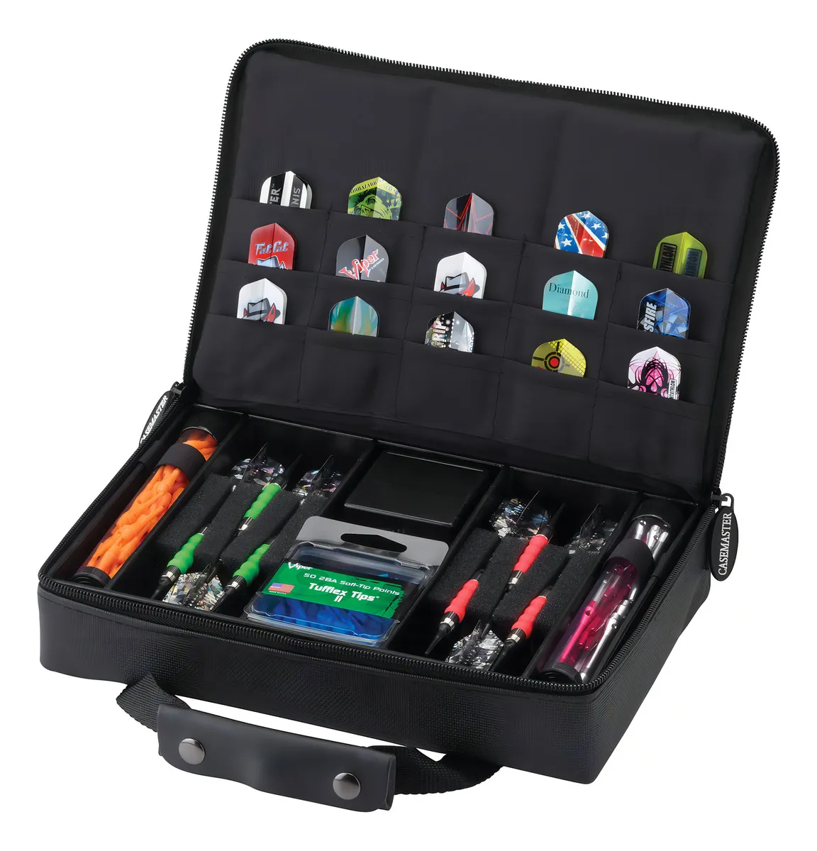 Juego de 2 Tacos de Billar Casemaster Classic: Calidad Premium para Jugadores Exigentes - Diseño Clásico, Punta de Cuero, Agarre Cómodo, Incluye Tizas