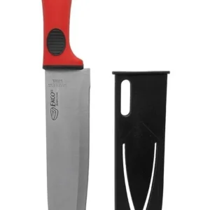 Cuchillo de Chef Ekco Evolution de 8 Pulgadas: Acero Inoxidable con Mango Ergonómico Antideslizante Rojo. Precisión y Confort para tu Cocina. Fabricad